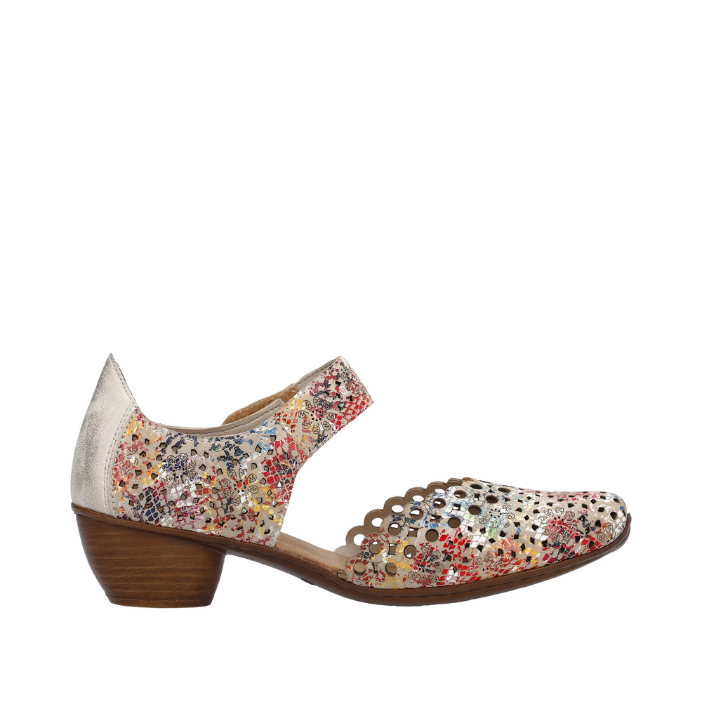 Escarpin ouvert à la cambrure multicolore - Photo 2