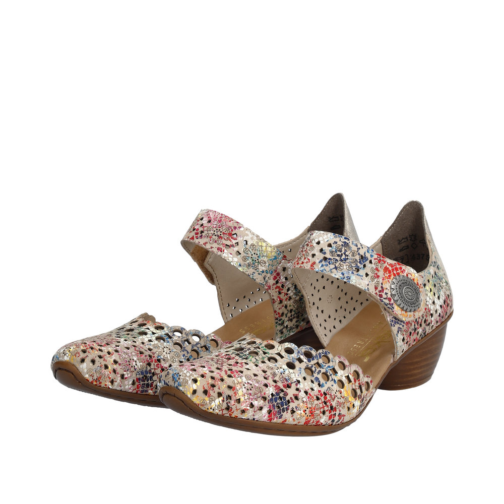 Escarpin ouvert à la cambrure multicolore - Photo 8